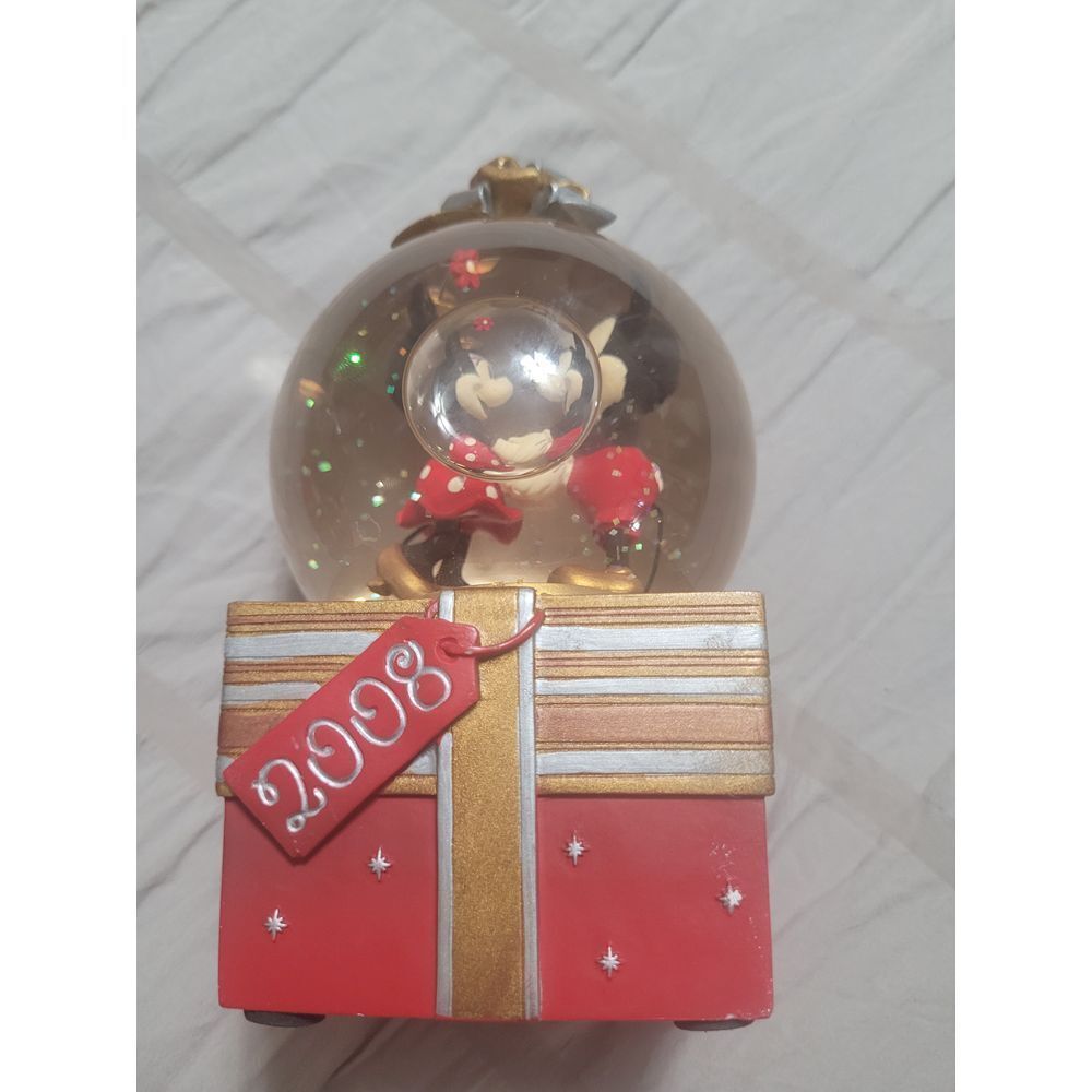 Disney Mickey & Minnie Mouse Snow Globe Gift Box Christmas Decoration